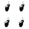 Service Caster 3 Inch Black Hooded Neoprene Rubber 3/8 Inch Threaded Stem Casters SCC, 4PK SCC-TS03S310-NPRB-BK-381610-4 - alternate 1